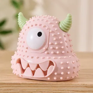 Juguete Molar para Perro de Silicona de Grado Alimenticio, Lindo Pequeño Monstruo, Limpieza de Dientes, Juguete Interactivo con Sonido Resistente a Mordeduras, Suministros para Mascotas - Product Image 5