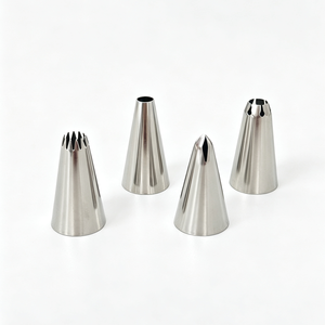 Ensemble de 4 embouts de décoration pour gâteaux # 10, 32, 70, 105. Matériau en acier inoxydable 304. Durable et adapté aux aliments - Product Image 1