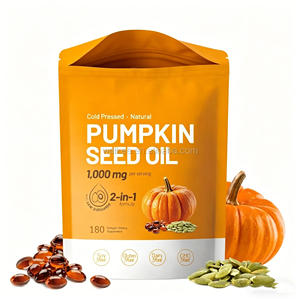 Huile de graines de <span class=keywords><strong>citrouille</strong></span> pressée à froid haute puissance et Saw Palmetto, formule 2-en-1, enrichie en Vitamine C, sans OGM, sans gluten, capsules de soutien urinaire - Product Image 5
