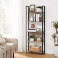 Estante de escalera de 5 niveles de estilo industrial, estanterías con Marco, estante de almacenamiento de cocina y oficina para sala de estar y muebles de entrada