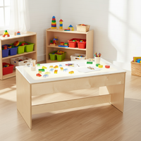 Table lumineuse en bois OEM pour enfants, idéale pour les activités de peinture, table sensorielle rectangulaire blanche pour l'apprentissage précoce en classe