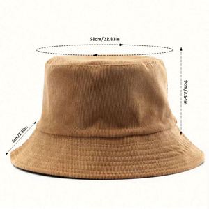 Korean Solid Color Blank Plain Outdoor Winter Warm <b>Sunscreen</b> Unisex Corduroy Reversible Fisherman Cap Bucket Hat - Product Image 3