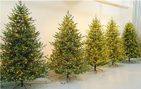 Arbre de Noël LED blanc chaud de 210 cm de haute qualité en PVC/PE, avec base autoportante pour usage intérieur, vente en gros, best-seller de l'usine de Yiwu