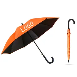 Yubo 23 pollici auto aperta mano stretta rivestimento nero protezione UV società pubblicità logo personalizzato promozionale ombrello dritto