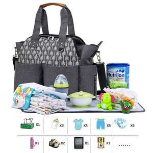 Borsa per pannolini neonato a tracolla singola stampata geometrica mamma e bambino da viaggio all'aperto borsa per mamma grossista - Product Image 2