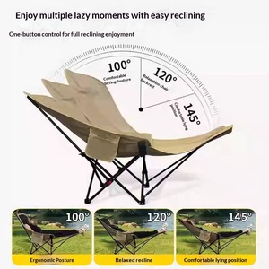 Silla Luna Moderna, Plegable y Ajustable, Ligera, para Camping, Portátil, con Reposapiés Reclinable, Cuatro Posiciones para Sentarse y Recostarse, para Descansos - Product Image 5