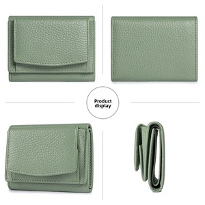 Fashional Minimalist Solid Color Leather Women's RFID Card <b>Bag</b> Wallet Lightweight <b>Mini</b> Portable Wallet RTS Bulk Mixed Order - Product Image 2