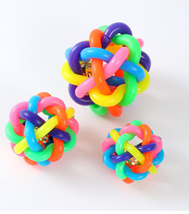 Juguetes para Masticar para Limpiar los Dientes de Mascotas en Varios Tamaños, Coloridas Pelotas de Goma en Forma de Arcoíris, Juguetes de Peluche para Perros - Product Image 2