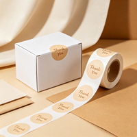 Étiquettes autocollantes écologiques imprimées sur mesure, imperméables, résistantes à l'huile, laminées mat, en papier kraft, pour emballages cadeaux et alimentaires