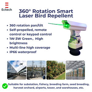 Potente Repelente <span class=keywords><strong>de</strong></span> Insectos y Aves con Láser Verde Clase <span class=keywords><strong>4</strong></span>, Descarga Eléctrica Humana, Uso Comercial, Impermeable, Control Automático - Product Image 4
