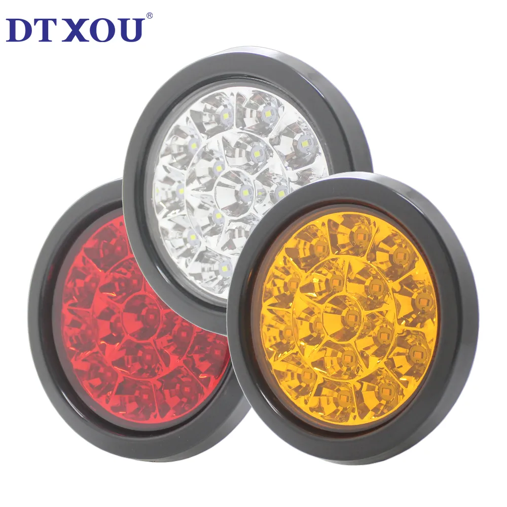 12v,24v,10-30v led משאית פנס אחורי 4 אינץ' משאית LED מנורת נגרר מנורת בלם זנב עגול אור איתות עצירה למשאית