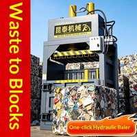 Presse à balles hydraulique verticale entièrement automatique 10T-100T pour déchets plastiques, cartons, verres et canettes
