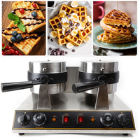 Gaufrier électrique double professionnel pour mini gaufres belges, machine à gaufres commerciale en gros à vendre