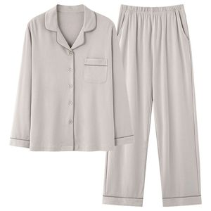 <span class=keywords><strong>Pigiama</strong></span> da donna in <span class=keywords><strong>cotone</strong></span> all'ingrosso, nuovo arrivo 2026, set premium in maglia 100% a maniche lunghe, due pezzi, per il tempo libero - Product Image 4