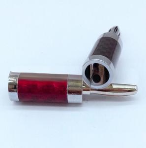 Audiophile Banana Plug 8,0mm chapado en rodio fibra de carbono altavoz <span class=keywords><strong>Terminal</strong></span> conector Audio amplificador placa macho Banana adaptadores - Product Image 5