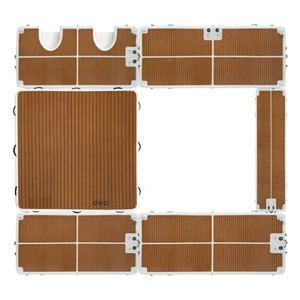 Plataforma Flotante Modular Inflable para <span class=keywords><strong>Playa</strong></span> con Toldo Azul, Cubierta de EVA Tipo Teca, Plataforma Espaciosa para Yates - Product Image 6