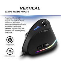 Souris de jeu verticale filaire USB programmable ergonomique TBFIT 2025 C-18, orientation main droite, 11D, optique pour PC/ordinateur de bureau, avec rocker