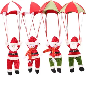 热卖圣诞老人降落伞毛绒公仔玩具圣诞树悬挂装饰礼品装饰装饰品