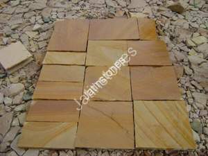 Dalles et carreaux en grès jaune naturel du désert pour revêtement mural, revêtement de sol, allée de jardin, patio, aménagement paysager, pierre de construction extérieure - Product Image 3