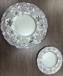 Plaques de chargeur en verre de haute qualité motif de <span class=keywords><strong>neige</strong></span> de noël blanc fêtes de mariage et décoration de la maison technique gravée - Product Image 4