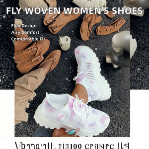 Zapatillas Casuales de Mujer Tejidas Transpirables Estilo Calcetín para Caminar con Diseño de Tela Superior Moderno, Suaves y Ligeras al por Mayor - Product Image 2