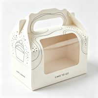 Boîte à pâtisserie en carton recyclable avec fenêtre transparente, conception auto-érectible, taille personnalisable pour l'emballage de gâteaux à la mousse