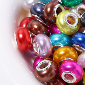 ลูกปัดโลหะผสมชุบทอง 18K ขนาด 5 มม. สำหรับทำเครื่องประดับ DIY สร้อยข้อมือ แฟชั่น ลูกปัดเรซิ่นเคลือบด้าน ลูกปัดแก้วทรงกลม - Product Image 2