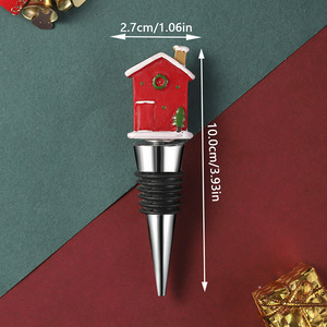 Christmas House <b>Wine</b> <b>Stopper</b> Plastic Bottle Seal Decorative Holiday Accessory - Product Image 3
