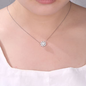 Colgante de oro blanco certificado GIA de 18K, corte brillante, Diamante Natural, chapado en rodio, regalo de aniversario cristiano de alta calidad, sólido - Product Image 2