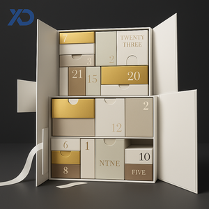 Tùy Chỉnh Màu Trắng Đôi Cửa Lịch Hộp Cứng Các Tông Hộp Quà Tặng 12 Thẻ Hộp Có Kích Cỡ Khác Nhau Advent Lịch Bao Bì - Product Image 1