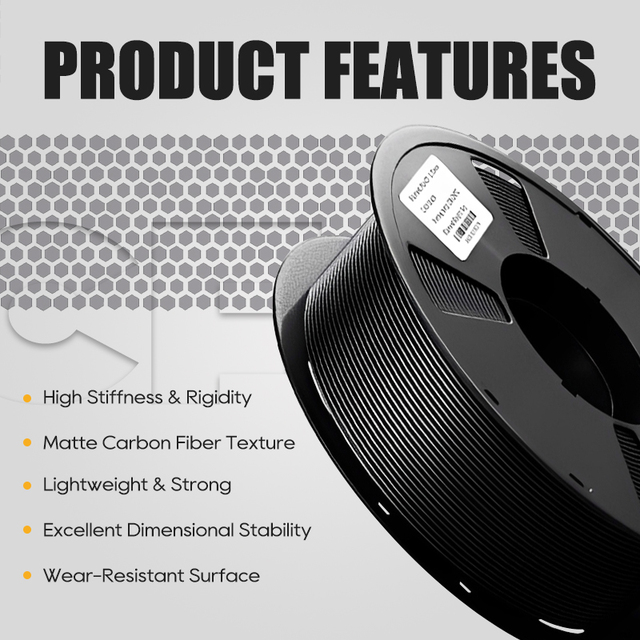 1.75mm PLA Carbon Fiber 3d Printer Filament 2.85mm Black PLA CF Printing Material Matte Filament for FDM 3d Printer