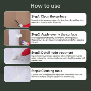 Sellador Líquido de Poliurea Impermeable, Revestimiento Moderno para Reparación de Fugas en Paredes Exteriores, Azulejos, Metal, Techos de Baja Pendiente y Cimentaciones - Product Image 6