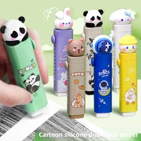 Lot de Gommes à Crayon Mignonnes Kawaii en Gros, Ensemble de Papeterie Personnalisé pour Enfants avec Matériau en Caoutchouc et 3 Recharges