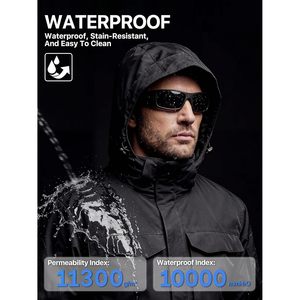 FOXA Men's Waterproof <b>Ski</b> Jacket With Detachable Hood And Multi Pockets Winter Snowboard Coat - Product Image 4