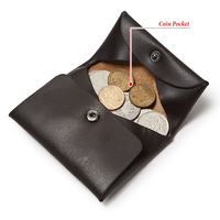 Dompet Koin Mini Kulit Asli Unisex dengan Desain Portabel Anti-RFID untuk Penyimpanan Uang Tunai, Opsi Logo yang Dapat Dikustomisasi