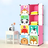 Customized Children's Cartoon DIY Folding Cube Wardrobe Closet