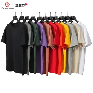 Unisex Herren Streetwear Übergroßes T-Shirt Siebdruck Stickerei Logo einfarbig Herren einfarbiges 100 Baumwoll-T-Shirt