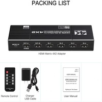 Hardrock pour 2.0 4x2 Matrix avec double audio 4K/60Hz EDID, construction métallique, Plug&Play, garantie 1 an, certifié FCC CE ROHS
