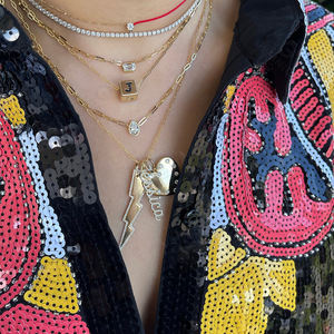 Gemnel Colgante Cubo Espaciador de Plata 925 con Letra del Alfabeto y Micro Pavé de Diamantes de 9mm para Collar DIY - Product Image 5