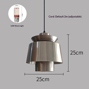 <span class=keywords><strong>Lampadario</strong></span> a Sospensione LED Stile Industriale per Ristoranti Hot Pot, Negozi di Catering, Caffetterie - Moderno in Acciaio Inossidabile Argento - Product Image 6