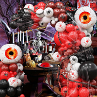 Kit d'arche de ballons d'Halloween sur le thème des maisons hantées, décorations de fête d'horreur avec crânes et yeux