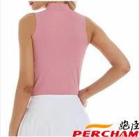 Camisetas sin mangas de tenis de secado rápido con media cremallera, camisetas cómodas de Golf que absorben el sudor, camisetas de Polo sin mangas para mujer