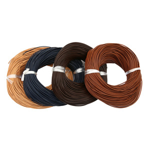 Cuerda redonda de piel de vaca, accesorios de joyería DIY para pulseras, collares, lazos para el pelo, materiales para manualidades, 5 colores, 1 metro cada uno - Product Image 3