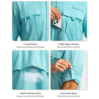 Chemise de pêche UPF 50+ à manches longues, imperméable, boutonnée, pour la chasse, vêtements ventilés, logo personnalisé, fournisseur OEM, marque privée