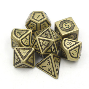 Jeu de dés polyédriques en alliage de zinc, robustes, pour <span class=keywords><strong>DND</strong></span> RPG, pour collection de jeux de société et cadeau d'affaires - Product Image 4