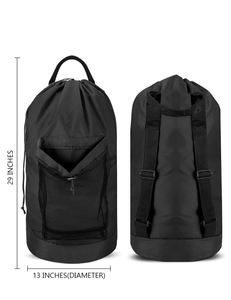 <b>Backpack</b> Laundry Bag Laundry <b>Backpack</b> with Shoulder Straps and Mesh Pocket Durable Clothes Hamper Bag with <b>Drawstring</b> Closure - Product Image 2