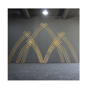 5 sets gold Iron event party Decor wedding flower sash wedding background wall Set mesh bow frame wedding stage decoration - Product Image 1