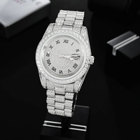 Montres automatiques de luxe avec logo personnalisé, style Hip Hop, entièrement serties de diamants (test diamant positif), mouvement de luxe, Moissanite VVS de qualité présidentielle