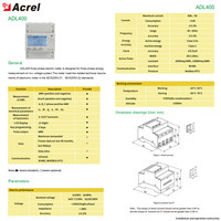 Medidor de Energía Trifásico Acrel ADL400 para Riel DIN con Comunicación RS485 para Sistemas de Monitoreo de Energía