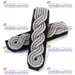 Custom German Allgemeine SS Senior Shoulder <b>Board</b> | Embroidered <b>Beads</b> Silver Classical Uniform Shoulder <b>Boards</b> - Product Image 2